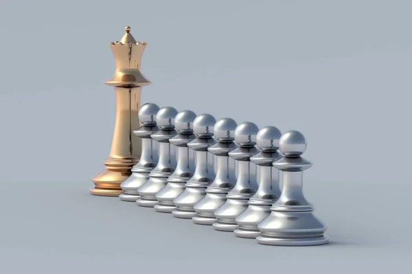 Διοίκηση Επιχειρήσεων Χρυσές Και Ασημένιες Σκακιστικές Μορφές Καινοτόμος Ανάπτυξη Επίτευξη — Φωτογραφία Αρχείου