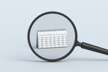 Büyüteçin arkasındaki cep telefonu. 3d hazırlayıcı