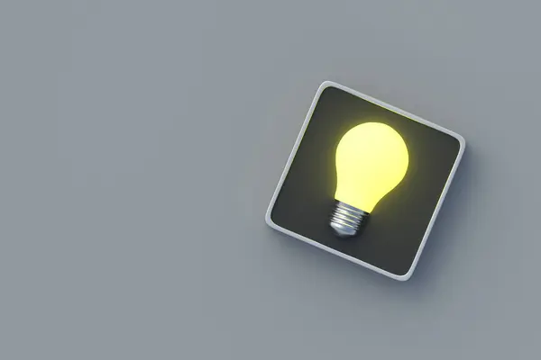 Réussir Ampoule Lumineuse Sur Bouton Concept Idée Brainstorming Inspiration Résolution — Photo