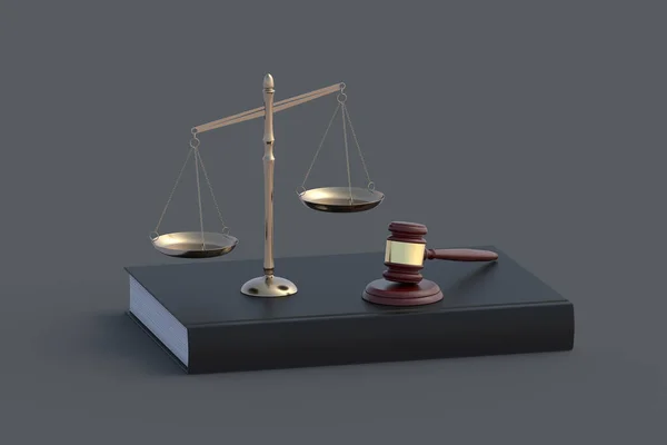 憲法上の権利 正義と本のギャベルの規模 法律の概念 罰と責任だ 3Dレンダリング — ストック写真