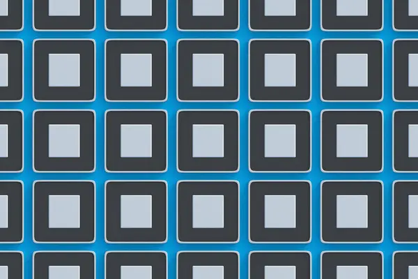 Viele Reihen Von Stop Buttons Auf Blauem Hintergrund Musik Hören — Stockfoto