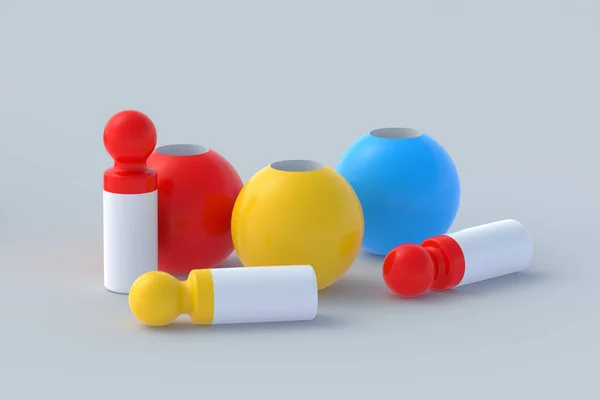 Bambole Colorate Giocattoli Logici Giochi Educativi Sviluppo Del Bambino Figura — Foto Stock