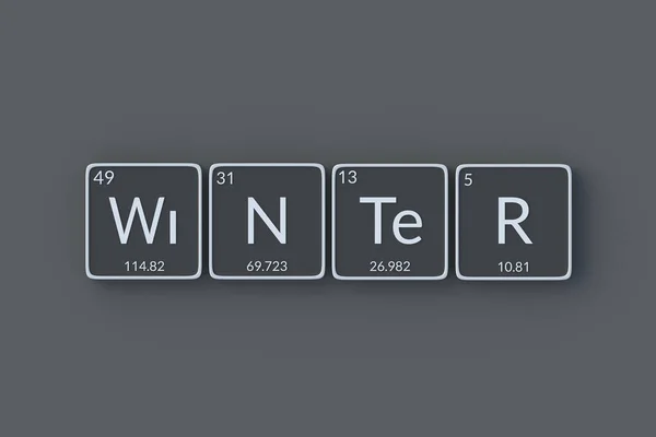 Ord Vinter Periodiska Systemet Element Stil Högst Upp Återgivning — Stockfoto