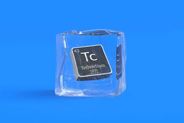 Technetium Chemisch Element Van Periodiek Systeem Ijsblokje Symbool Van Scheikundig — Stockfoto