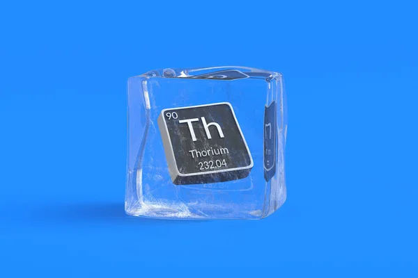 Химический Элемент Тория Периодической Таблицы Кубе Льда Символ Химического Элемента — стоковое фото