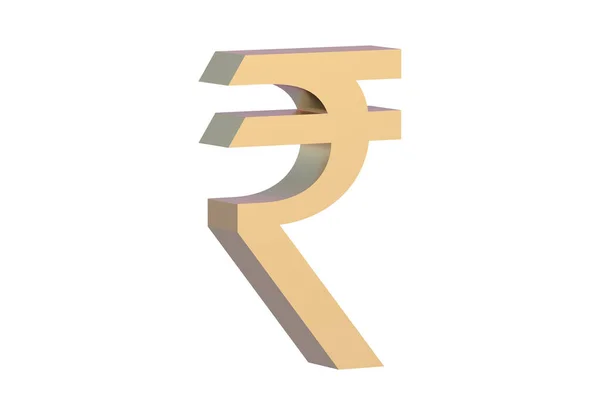 Symbol Rupie Izolovaný Bílém Pozadí Znamení Zlaté Měny Indické Peníze — Stock fotografie
