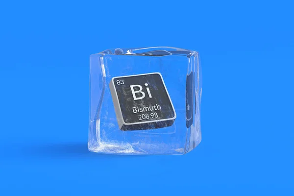 Bismuto Elemento Químico Tabla Periódica Cubo Hielo Símbolo Del Elemento —  Fotos de Stock