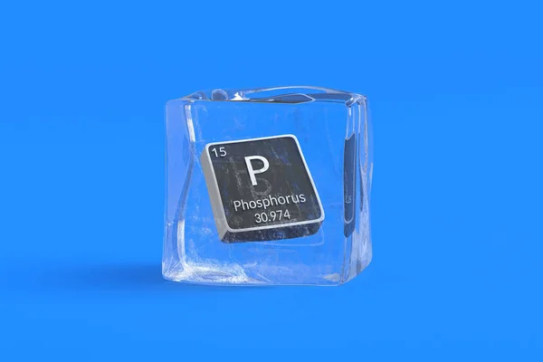 Phosphorus Chemical Element Periodic Table Ice Cube Symbol Chemistry Element — Stock Photo, Image