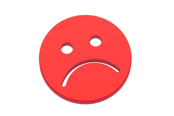 Nešťastná Emoční Tvář Izolovaná Bílém Pozadí Vykreslení — Stock fotografie