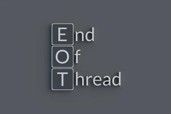 Eot End Thread Metallic Inscription Acronym Abbreviation Top View Render — Stock Photo, Image
