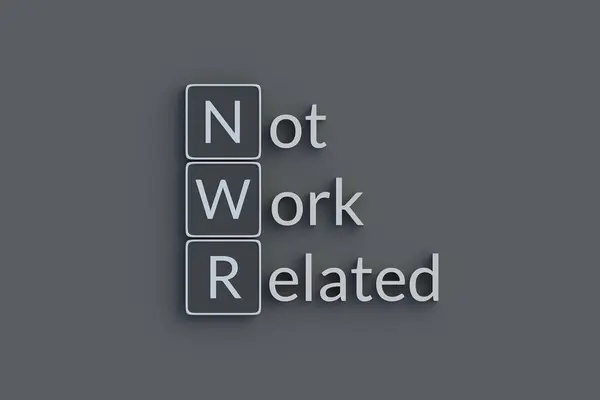 Nwr Work Related Metallic Inscription Acronym Abbreviation Top View Render — Stock Photo, Image