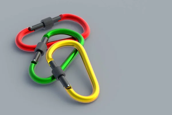 Una Carabina Cayendo Carabina Para Alpinismo Accesorio Para Deportes Extremos — Foto de Stock