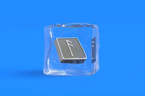 氷のキューブにアンサスルーン 3Dイラスト — ストック写真