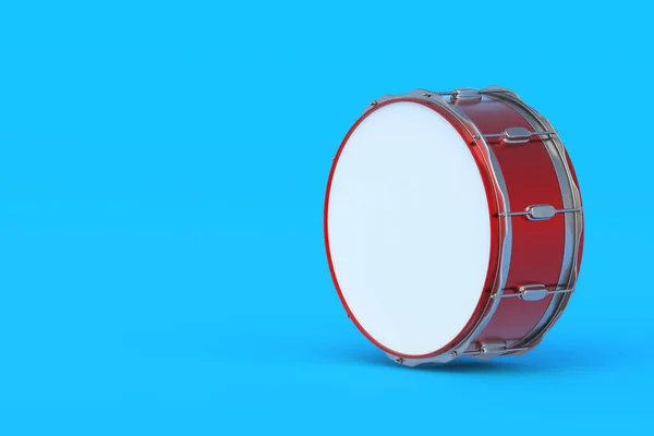 Tambor Fundo Azul Instrumento Musical Percussão Espaço Para Cópia Renderização — Fotografia de Stock
