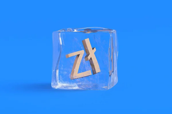 Polish Zloty Symbol Ice Cube Illustration — Zdjęcie stockowe