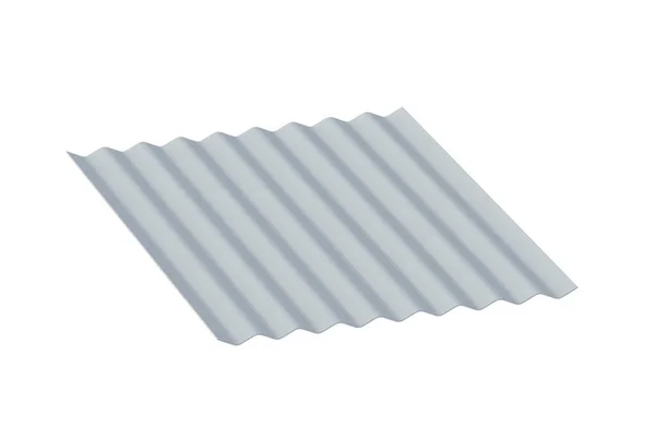 Ardoise Ondulée Amiante Isolée Sur Fond Blanc Matériau Couverture Toit — Photo