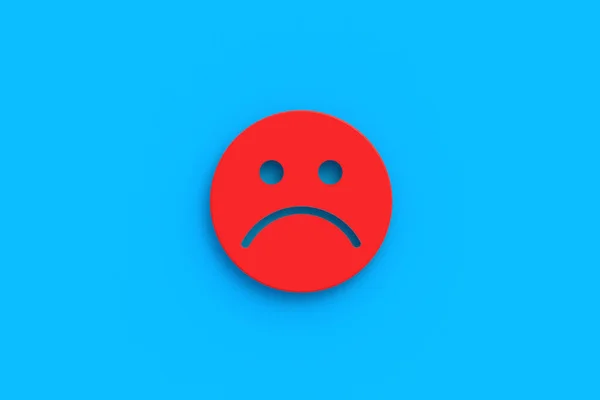 Sad Emotion Face Mood Expression Concept Opinion Feedback Top View — Stock Photo, Image