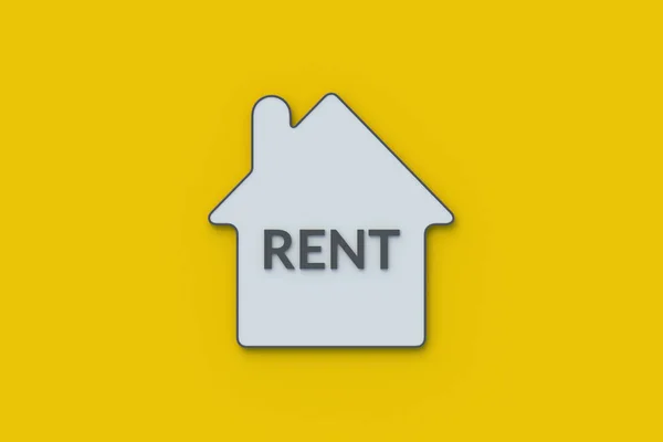 Silhouette House Inscription Rent Rental Housing Cost Concept Renting Temporary — Stock Photo, Image
