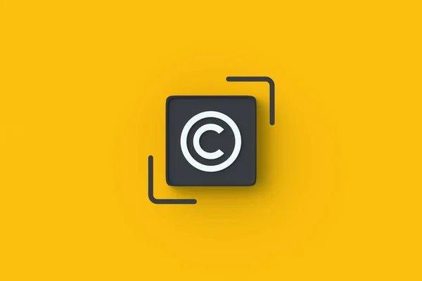 Telif Hakkı Sembolü Düğmesi Konsepti Mülk Hakları Ürün Patenti Marka — Stok fotoğraf