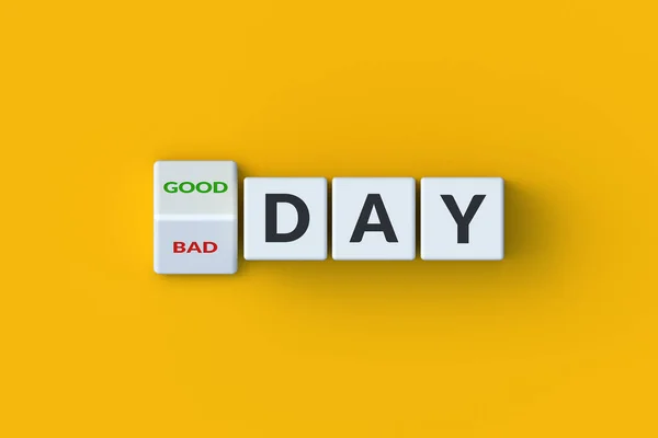 Zmieniam Życzenie Pragnienie Motywacja Dobre Lub Złe Słowa Dzień Cubes — Zdjęcie stockowe