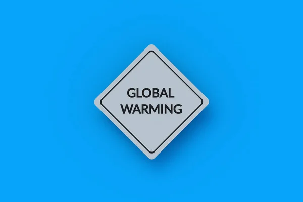 Inscription Global Warming Road Sign Environment Protection Concept World Problem — Stock Photo, Image
