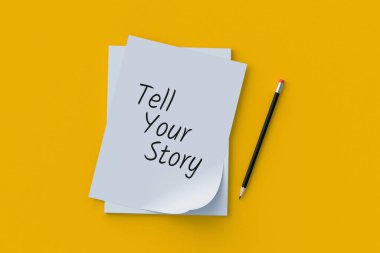 Yazıtta hikâyeniz yazılı. Hikaye anlatma konsepti. Kişisel günlük. İş geliştirme deneyimi. Doğru bilgi. Geçmiş zaman analizi. Dürüst hikayeler. 3d hazırlayıcı