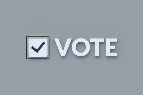 字里行间投票接近止回牌 政府的选举 全国投票日 在全民公投中做出选择 被批准的候选人民主概念 3D渲染 图库图片