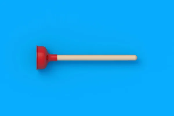Toilet plunger. Plumber tool. Professional equipment. Cleaning service. Pipeline unclog. Top view. 3d render
