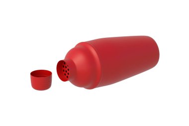 Kokteyl karıştırıcı beyaz arka planda izole edilmiş. Bar aksesuarları. Alkol içecekleri karıştırıcı. Barmen için bir araç. Karışık içki ekipmanı. 3d hazırlayıcı