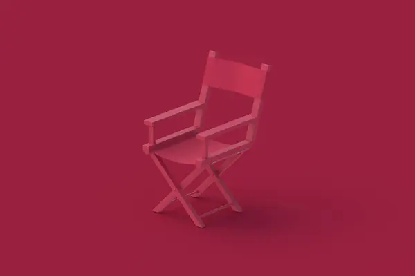 Director chair of magenta on red background. 3d render