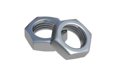 Beyaz arka planda izole edilmiş iki fıstık. Atölye ekipmanları. 3d hazırlayıcı