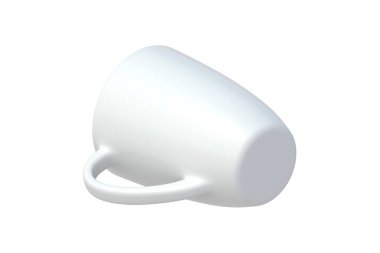 Kupa beyaz arka planda izole. 3d hazırlayıcı