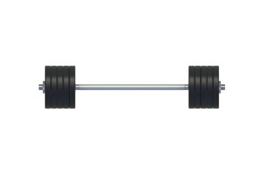 Halter beyaz arka planda izole edildi. Spor malzemeleri. Vücut geliştirme ve ağırlık kaldırma. Üst Manzara. 3d hazırlayıcı