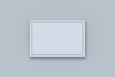 Gri arka planda kesme tahtası. Mutfak aksesuarları. Boş dikdörtgen kaplar. Yemek ekipmanları. Üst Manzara. 3d hazırlayıcı