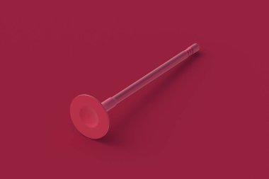 Kırmızı arka planda mor renk motor vanası. 3d hazırlayıcı