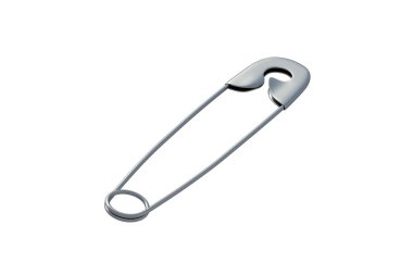 Beyaz arka planda kapalı bir çengelli iğne. 3d hazırlayıcı