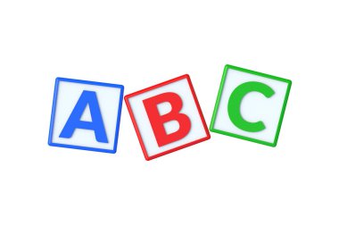 ABC blokları beyaz arkaplanda izole edildi. 3d hazırlayıcı