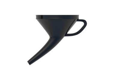 Beyaz arka planda izole edilmiş benzin bacası. Üst Manzara. 3d hazırlayıcı