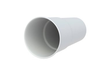 Beyaz arka planda izole edilmiş bira için tek kullanımlık plastik bardak. 3d hazırlayıcı