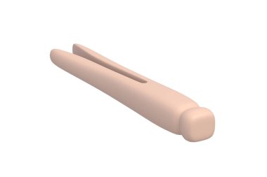 Beyaz arka planda izole edilmiş bir vintage mandal. Kumaş asma için retro mandal. Çamaşır için eski broş. 3d hazırlayıcı