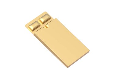 Beyaz arka planda izole edilmiş altın sakız. 3d hazırlayıcı