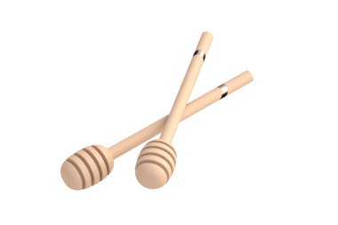 Beyaz arka planda izole edilmiş iki bal avcısı. 3d hazırlayıcı