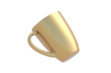 Beyaz arka planda izole edilmiş altın kupa. 3d hazırlayıcı