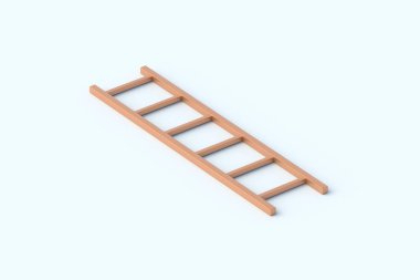 Gri arka plandaki merdiven. İnşaat malzemeleri. Tamir için bir araç. 3d hazırlayıcı