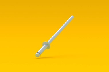 Turuncu arka planda kör perçin düşüşü. Tamir için kondüktörler. Atölye aksesuarları. İnşaat malzemeleri. 3d hazırlayıcı