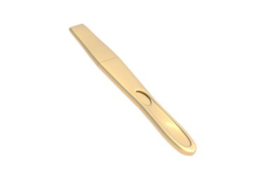 Altın hamilelik testi beyaz arka planda izole edildi. 3d hazırlayıcı