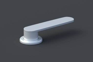 Siyah arka planda beyaz kapı kolu. Anahtarsız kapı kolu. 3d hazırlayıcı