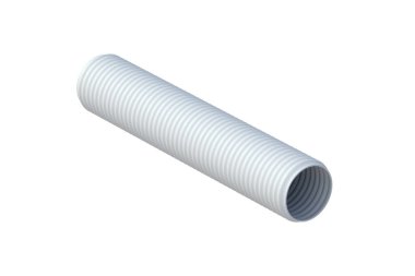 Oluklu hortum beyaz arka planda izole edilmiş. Hdpe borusu. Plastik tüp. 3d hazırlayıcı