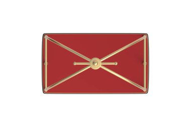 Beyaz arka planda izole edilmiş bir otel bagaj vagonu. Bagaj vagonu. Üst Manzara. 3d hazırlayıcı