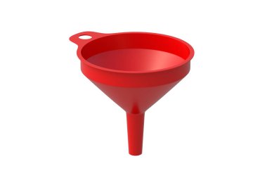 Huni beyaz arka planda izole edilmiş. Mutfak malzemeleri. Su dökme aleti. 3d hazırlayıcı